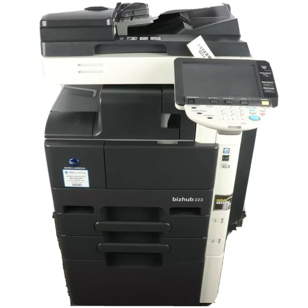 KONICA MINOLTA BIZHUB 223 A3 MONOCHROME LASER MULTI-FUNCTION PRINTER WITH STAPLE