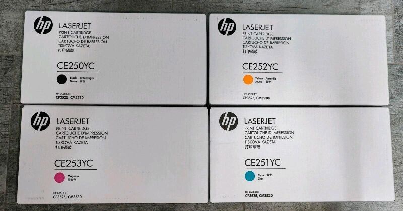 New Sealed Genuine HP504A Full 4 Toner Set CMYK (7k) For HP CP3525 & CM3530