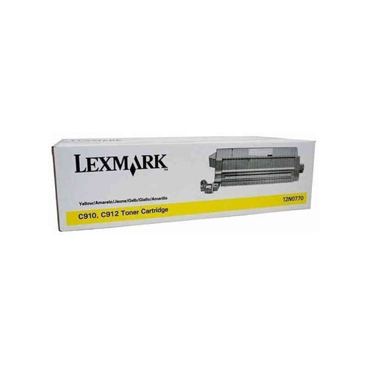 New Sealed Genuine Lexmark 12N0770 Yellow Toner Cartridge - C910 / C912