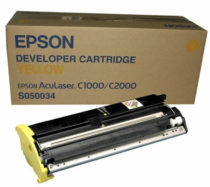 New Epson S050034 Yellow Developer Toner Cartridge Yellow AcuLaser C1000/C2000