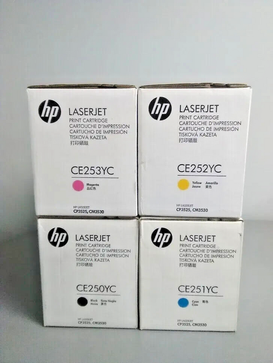 New Sealed Genuine HP504A Full 4 Toner Set CMYK (7k) For HP CP3525 & CM3530